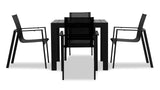 Harmonia Living - Lift Classic 4 Seat Dining Set - Black/Black |  LIFT-BK-SET510