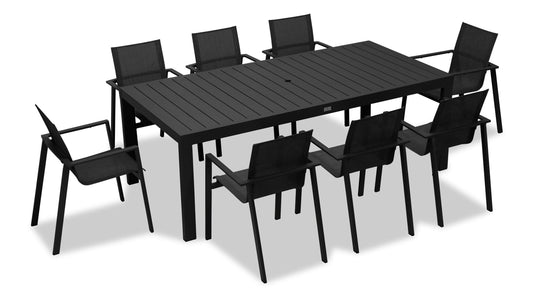Harmonia Living - Lift Classic 8 Seat Rectangular Dining Set - Black/Black | LIFT-BK-SET560