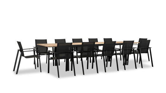 Harmonia Living - Lift Communal 8 Seat Extendable Reclaimed Teak Dining Set | LIFT-BK-SET590
