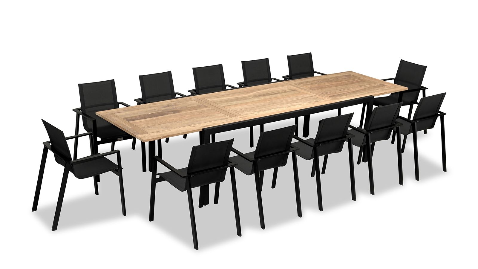 Harmonia Living - Lift Communal 12 Seat Extendable Reclaimed Teak Dining Set | LIFT-BK-SET593