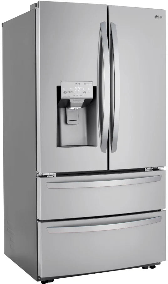 LG - 22 cu. ft. 4-Door French Door Refrigerator, Slim SpacePlus and Door Cooling in PrintProof Stainless Steel, Counter Depth - LMXC22626S