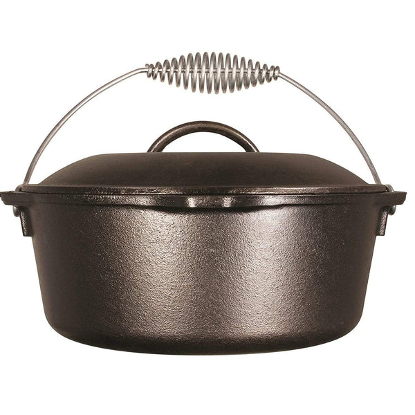 Lodge 10 / 5 Quart Seasoned Cast Iron Camp Dutch Oven 