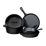 Lodge Mfg Camping & Outdoor : Cooking Lodge 5 Piece Seasonsed Cast Iron Cookware Set