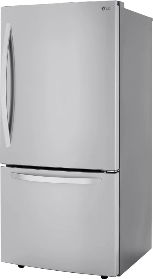 LG - 33 in. W 26 cu. ft. Bottom Freezer Refrigerator w/ Multi-Air Flow and Smart Cooling in PrintProof Stainless Steel - LRDCS2603S
