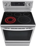 LG - 6.3 cu. ft. Smart True Convection InstaView Electric Range Single Oven with Air Fry in Printproof Stainless Steel - LREL6325F
