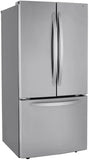 LG - 33 in. W 25 cu. ft. French Door Refrigerator with Ice Maker in PrintProof Stainless Steel - LRFCS25D3S