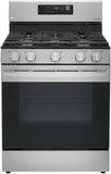 LG - 5.8 cu. ft. Smart Wi-Fi Enabled Fan Convection Gas Single Oven Range with AirFry and EasyClean in Stainless Steel - LRGL5823S