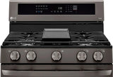 LG - 5.8 cu. ft. Smart Wi-Fi Enabled True Convection InstaView Gas Range Oven with Air Fry in Printproof Stainless Steel - LRGL5825F