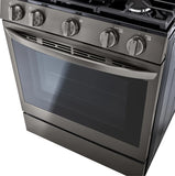 LG - 5.8 cu. ft. Smart Wi-Fi Enabled True Convection InstaView Gas Range Oven with Air Fry in Printproof Stainless Steel - LRGL5825F