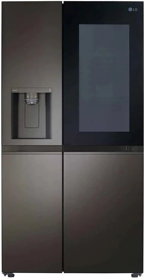 LG - 27 cu. ft. Side by Side Smart Refrigerator with Insta View, Craft Ice in PrintProof Black Stainless Steel - LRSOS2706D