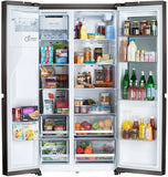 LG - 27 cu. ft. Side by Side Smart Refrigerator with Insta View, Craft Ice in PrintProof Black Stainless Steel - LRSOS2706D