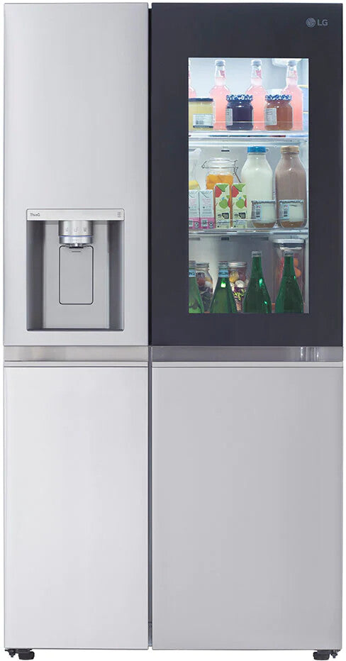 LG - 27 cu. ft. Side by Side Smart Refrigerator w/ InstaView and Craft Ice in PrintProof Stainless Steel - LRSOS2706S