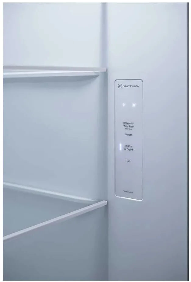 LG - 27 cu. ft. Side by Side Refrigerator w/ Pocket Handles,Door Cooling, External Ice and Water Dispenser in Platinum Silver - LRSXS2706V