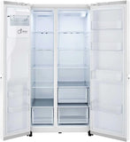 LG - 27 cu. ft. Side by Side Refrigerator w/ Pocket Handles,Door Cooling, External Ice and Water Dispenser in Smooth White - LRSXS2706W