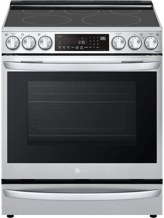LG - 7.3 cu. ft. Double Oven Electric Range with ProBake Convection, Self Clean and EasyClean in Stainless Steel - LDE4413ST
