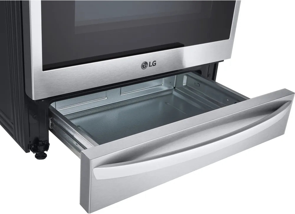 LG - 6.3 cu. ft. 30 in Smart ProBake Slide-in Dual Fuel Range with Gas Stove and Electric Oven in PrintProof Stainless Steel - LSGL6337F