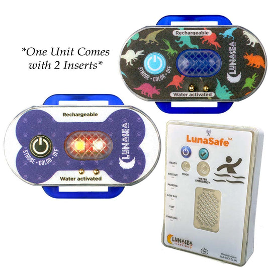 Lunasea Lighting Safety Lights Lunasea Child/Pet Safety Water Activated Strobe Light w/RF Transmitter - Blue Case [LLB-63BB-F0-K2]