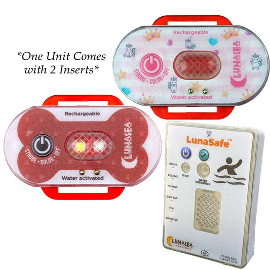 Lunasea Lighting Safety Lights Lunasea Child/Pet Safety Water Activated Strobe Light w/RF Transmitter - Red Case [LLB-63RB-E0-K1]