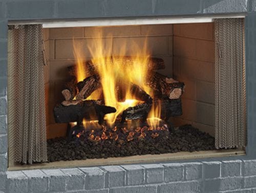 Majestic Villawood 36" Outdoor Wood Fireplace with Herringbone Refractory Liner