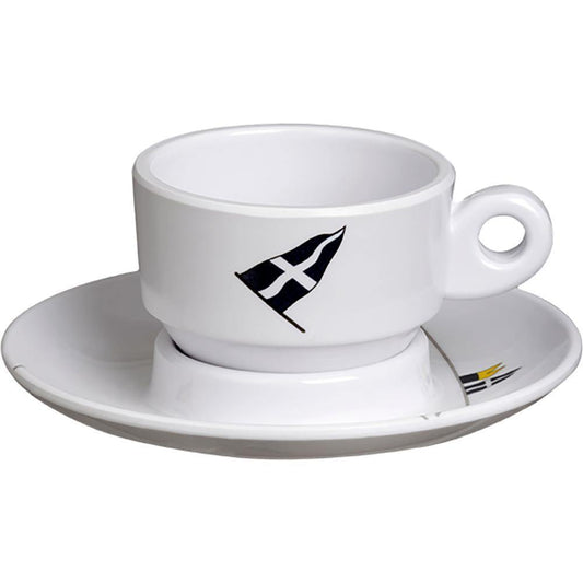 Marine Business Deck / Galley Marine Business Melamine Espresso Cup  Plate Set - REGATA - Set of 6 [12006C]