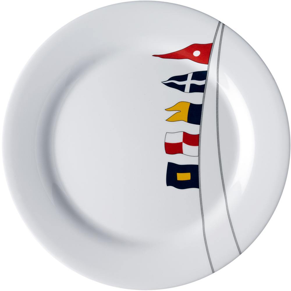 Marine Business Deck / Galley Marine Business Melamine Non-Slip, Flat, Round Dinner Plate - REGATA - 10" Set of 6 [12001C]