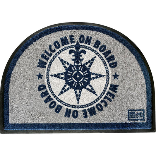 Marine Business Deck / Galley Marine Business Non-Slip WELCOME ON BOARD Half-Moon-Shaped Mat - Blue/Grey [41220]