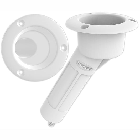 Mate Series Rod Holders Mate Series Plastic 30 Rod  Cup Holder - Drain - Round Top - White [P1030DW]