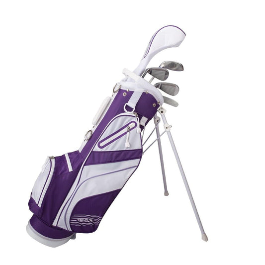 Merchants of Golf Golf : Clubs Tour X Size 2 Purple 5pc Jr Golf Set w Stand Bag