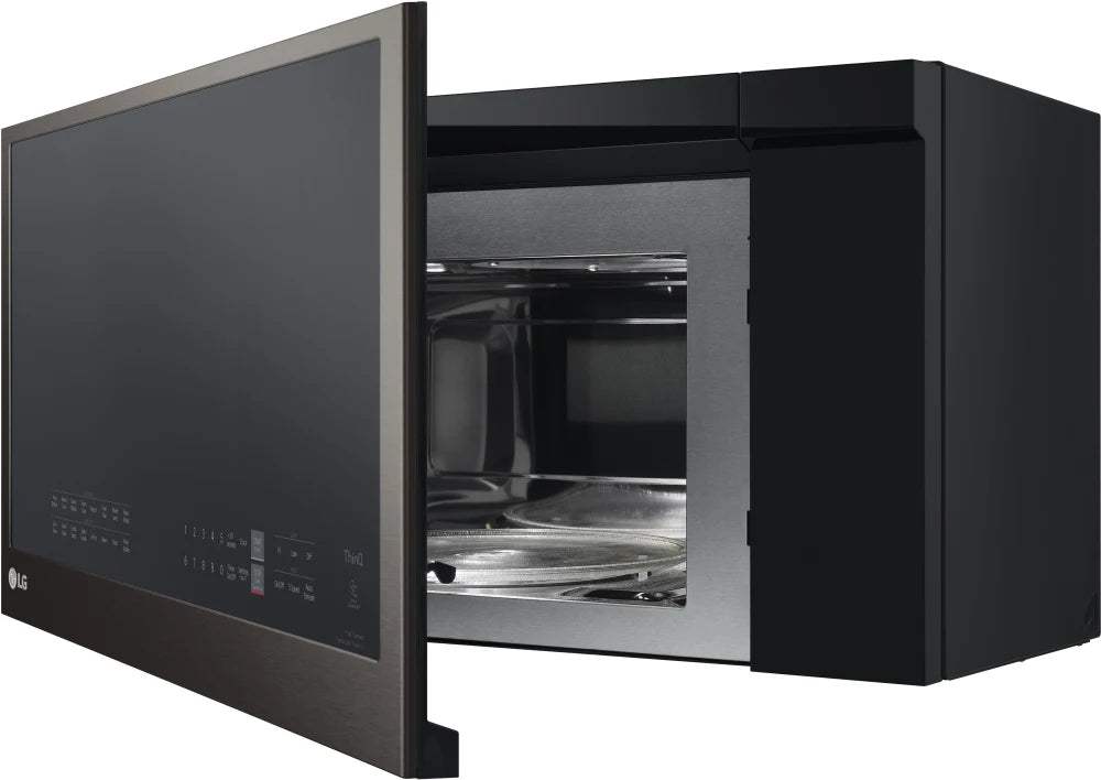 LG - 1.7 cu. ft. Over the Range Convection Microwave Oven with Air Fry in Smart PrintProof Black Stainless Steel - MHEC1737D