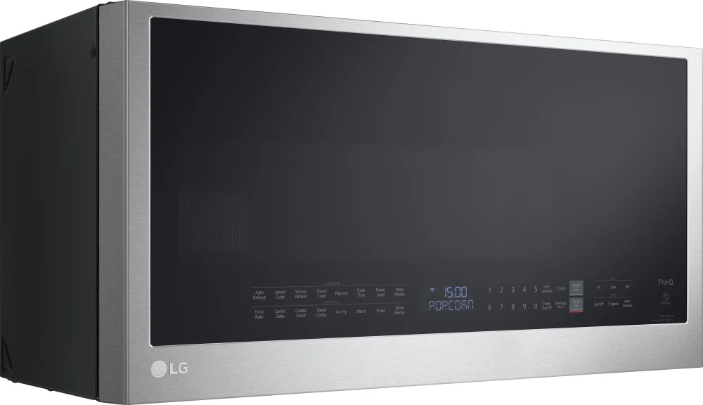 LG - Smart 1.7 cu. ft. Over the Range Convection Microwave Oven with Air Fry in PrintProof Stainless Steel - MHEC1737F