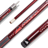 Mizerak Billiards Cue Red MIZERAK - 58” Premium Carbon Composite 3D Grip Cue | Black ( P1883B ) & Red ( P1883R )