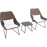Mod Furniture Deep Seating Mod Furniture - 3pc Seating Set: 2 steel side chairs, accent table