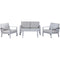 Mod Furniture Deep Seating Mod Furniture - Kinsley 4pc Seating: 2 Alum Side Chairs, Loveseat, Slat Top Coffee Table