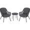 Mod Furniture Deep Seating Mod Furniture - Skylar 3pc Seating Set: 2 Rope Cushioned Chairs and Glass Top Side Table