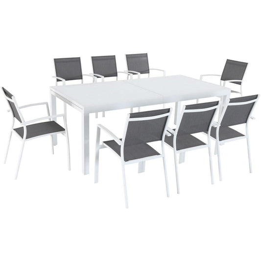 Mod Furniture Outdoor Dining Set Mod Furniture - 9pc Dining Set: 8 Aluminum Chairs and 1 Extension Table