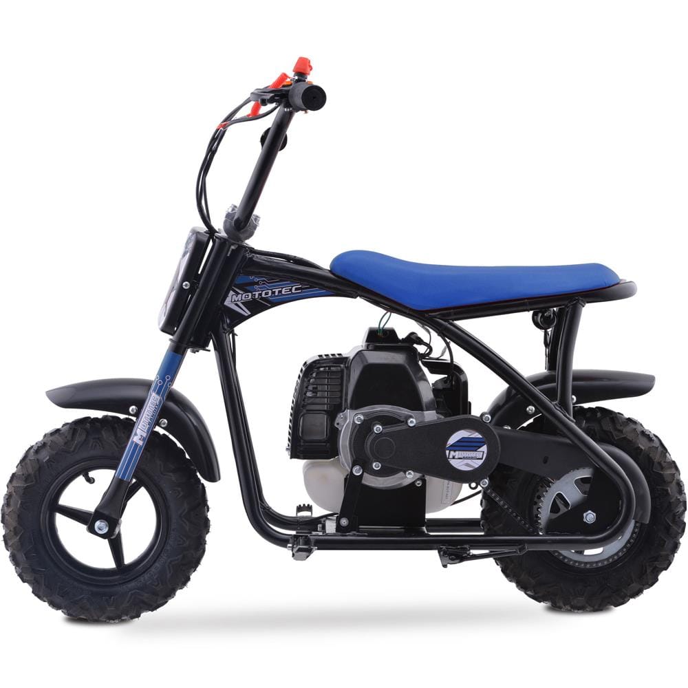 MotoTec MotoTec - MotoTec Bandit 52cc 2-Stroke Kids Gas Mini Bike Blue | MT-MB-52cc-Bandit_Blue