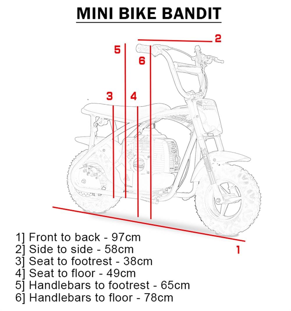 MotoTec MotoTec - MotoTec Bandit 52cc 2-Stroke Kids Gas Mini Bike Blue | MT-MB-52cc-Bandit_Blue