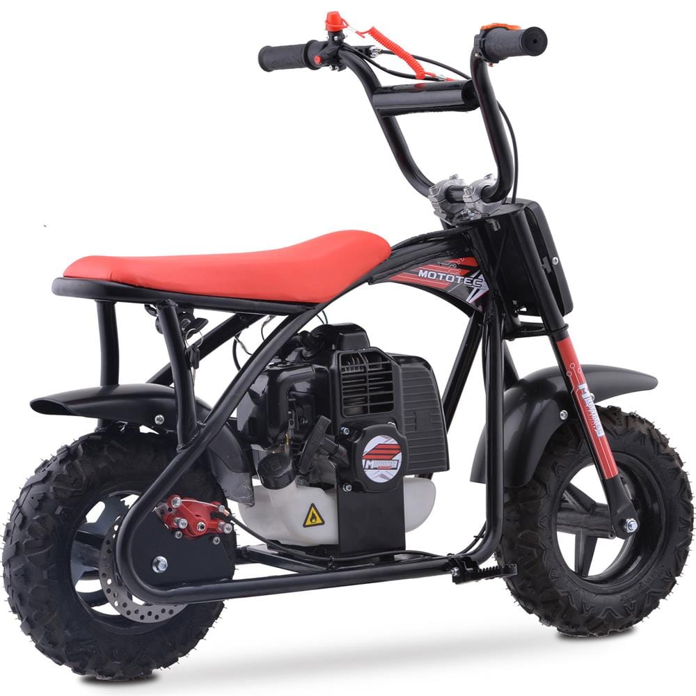 MotoTec MotoTec - MotoTec Bandit 52cc 2-Stroke Kids Gas Mini Bike Red | MT-MB-52cc-Bandit_Red