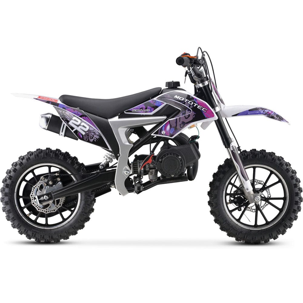 MotoTec MotoTec - MotoTec Demon 50cc 2-Stroke Kids Gas Dirt Bike Purple | MT-DB-50cc-Demon_Purple