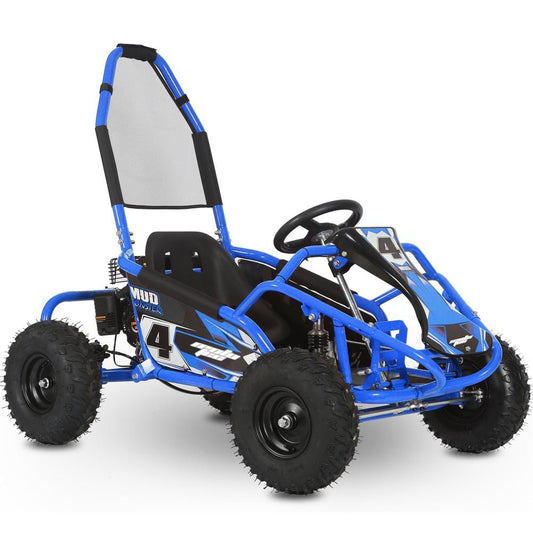 MotoTec MotoTec - MotoTec Mud Monster Kids Gas Powered 98cc Go Kart Full Suspension Blue | MT-GK-Mud-98cc_Blue