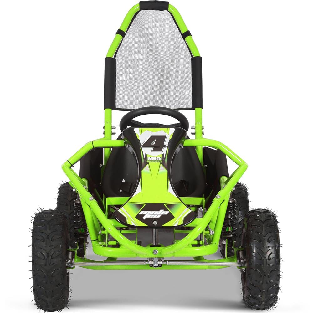MotoTec MotoTec - MotoTec Mud Monster Kids Gas Powered 98cc Go Kart Full Suspension Green | MT-GK-Mud-98cc_Green