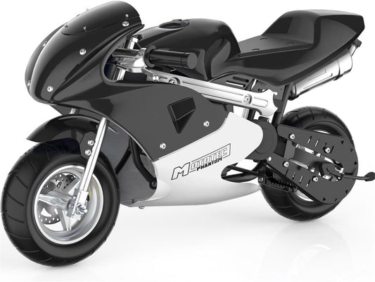 MotoTec MotoTec - MotoTec Phantom Gas Pocket Bike 49cc 2-Stroke Black | MT-Phantom-49cc_Black