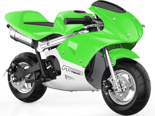 MotoTec MotoTec - MotoTec Phantom Gas Pocket Bike 49cc 2-Stroke Green | MT-Phantom-49cc_Green