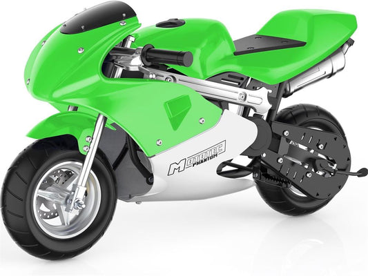 MotoTec MotoTec - MotoTec Phantom Gas Pocket Bike 49cc 2-Stroke Green | MT-Phantom-49cc_Green
