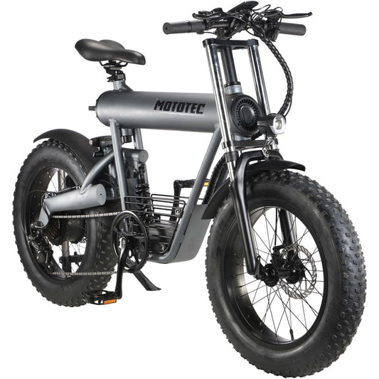 MotoTec MotoTec - MotoTec Roadster 48v 500w Lithium Electric Bicycle Grey | MT-Roadster-48v-500w_Grey
