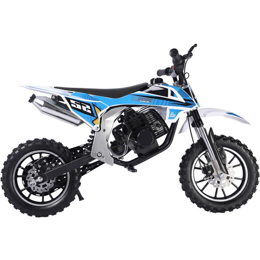 MotoTec MotoTec - MotoTec Warrior 52cc 2-Stroke Kids Gas Dirt Bike Blue | MT-DB-52cc-Warrior_Blue