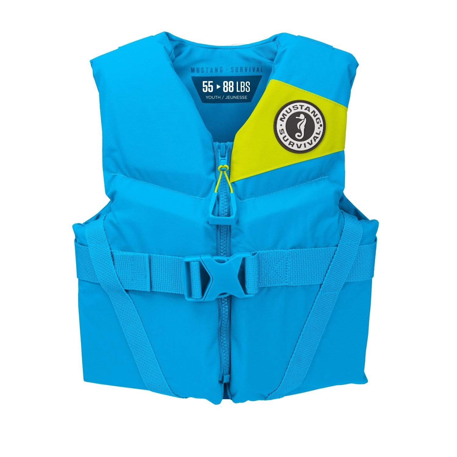 Mustang Survival Marine/Water Sports : Lifevests Mustang Survival Rev Youth Foam Vest Azure Blue 50-90 LBS