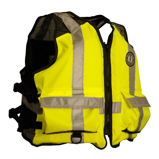 Mustang Survival Personal Flotation Devices Mustang High Visibility Industrial Mesh Vest - Fluorescent Yellow/Green - L/XL [MV1254T3-239-L/XL-216]