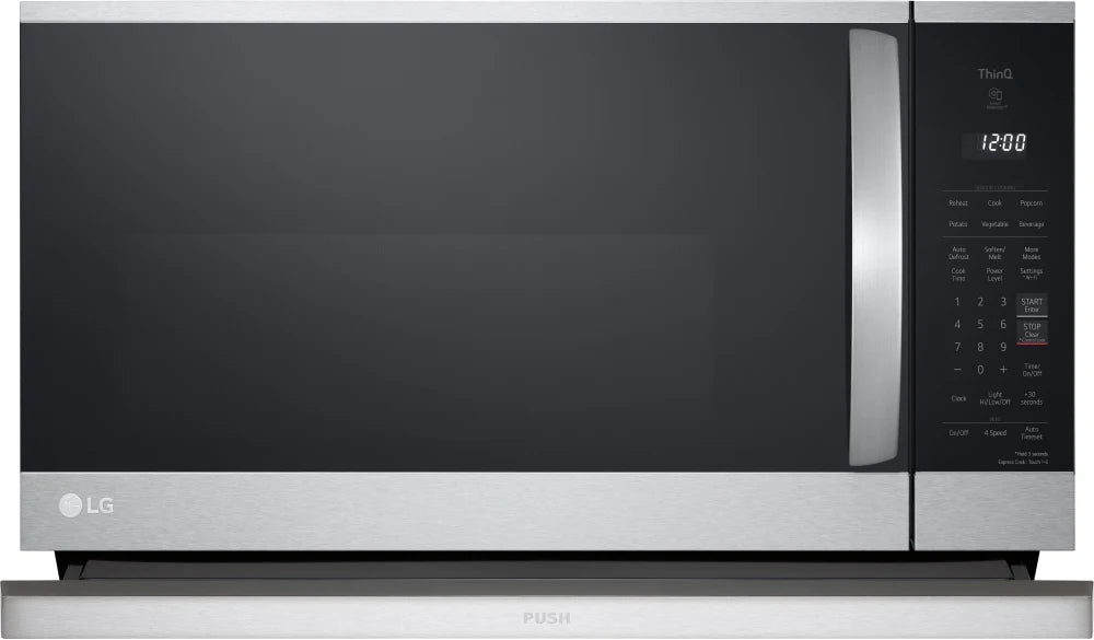 LG - 2.1 cu. ft. 30 in. Width PrintProof Stainless Steel 1,050-Watt Smart Over-the-Range Microwave Oven with ExtendaVent 2.0 - MVEL2125F
