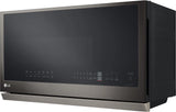 LG - 2.1 cu. ft. 30 in. Width Black Stainless Steel 1,050-Watt Smart Over-the-Range Microwave Oven with ExtendaVent 2.0 - MVEL2137D